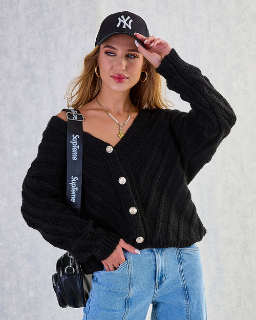 Royalfashion Жіночий трикотажний светр на ґудзиках