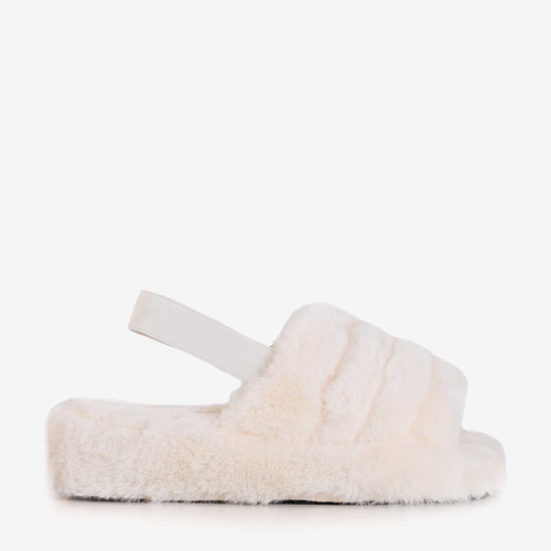 Білі жіночі тапочки з хутром Fornax - Взуття