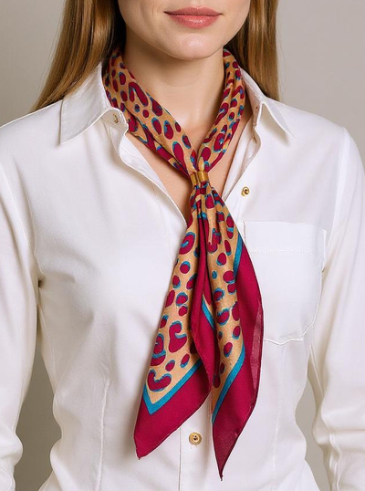 Apollonia Bordó Dámský Šátek s Módním Vzorem – 100% Polyester Eleganza