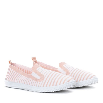 Pomarańczowe slip - on w paski Erela - Obuwie