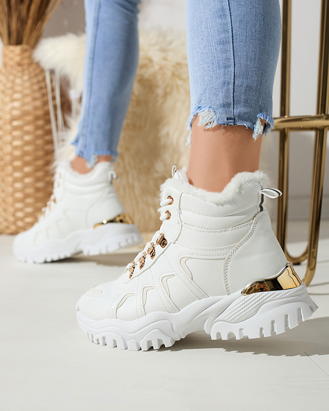 Bílé sněhule z ekokůže Vetorr- Obuv