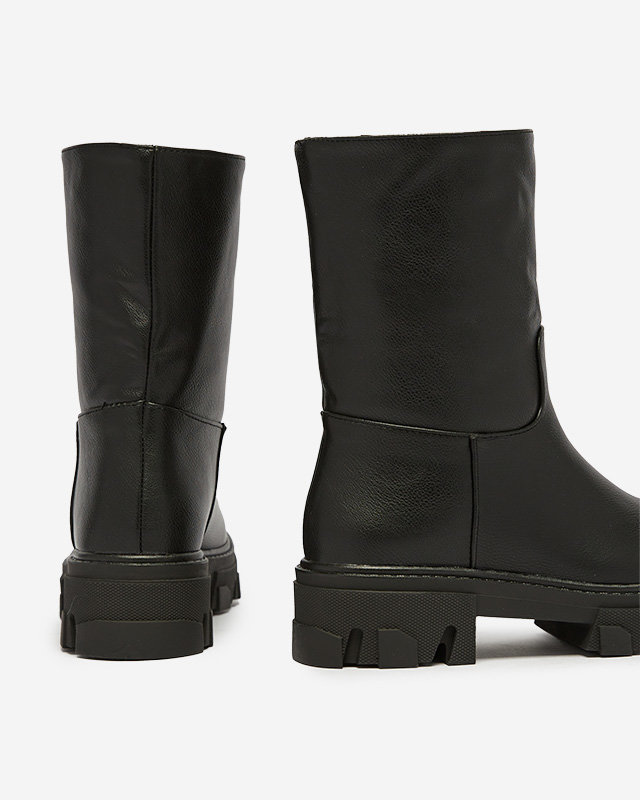 Černé dámské nazouváky se zateplením Mekira - Obuv