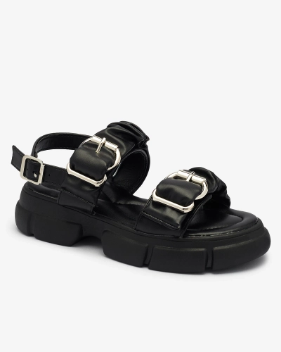 Royalfashion Černé dámské sandály na silnější podrážce Bannat