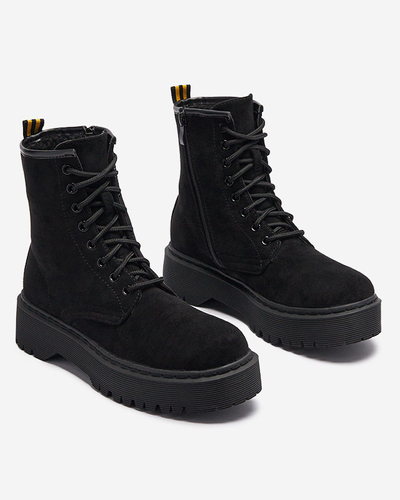 Dámské boty bagger z ekokůže v černé barvě Fefillo- Obuv