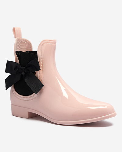 Světle růžové dámské nazouváky s mašlí Roberta - Obuv