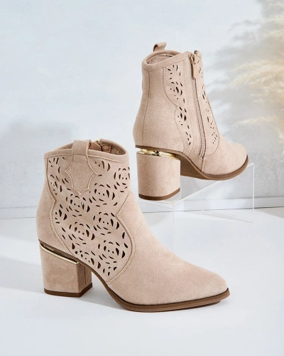 Royalfashion Ažurové nízké kozačky na jehle Womir
