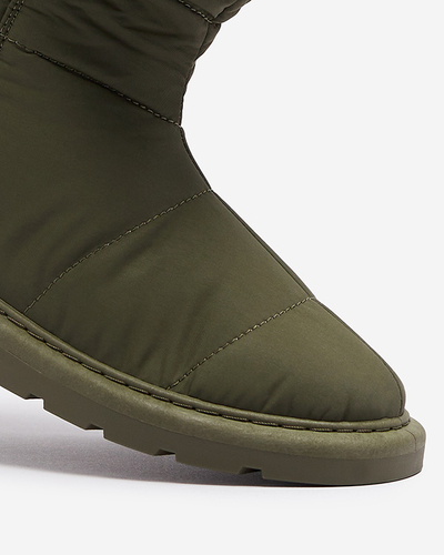 Темно-зелені жіночі черевики а-ля снігоступи Kalioli- Footwear