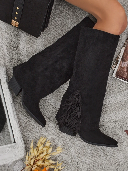 Damskie kozaki eko zamszowe z cholewką Tauren