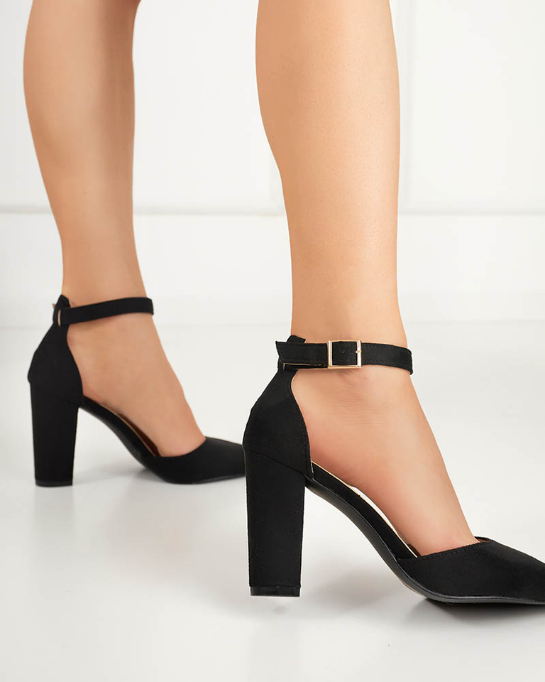 Černé dámské sandály na sloupku Kinotia - Obuv