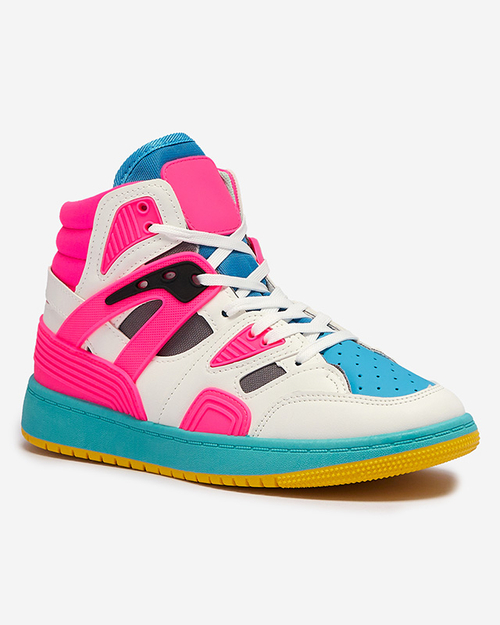 Жіночі високі спортивні кросівки кольору фуксії з кольоровими вставками Ogera - Взуття