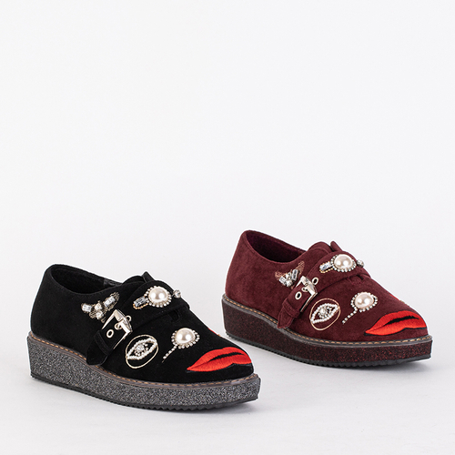 Темно-бордові туфлі з прикрасами Lagerrla - Взуття