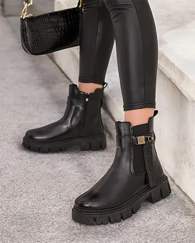 Royalfashion Dámské kožené boty eko Dobinas