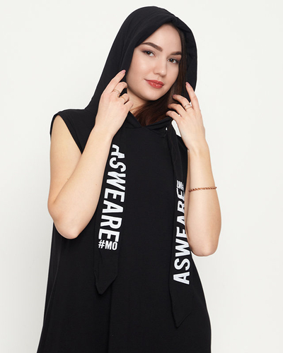 Жіноча чорна сукня-світшот міді - Одяг