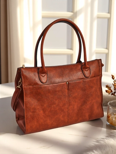 Dámská kabelka Hera Eleganza – hnědá, ekologická kůže, klasický styl