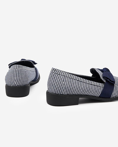 Синьо-білі жіночі лофери з візерунком Lukisto