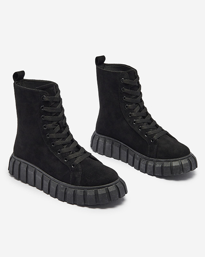 Černé dámské kozačky z ekokůže Alolu- Obuv