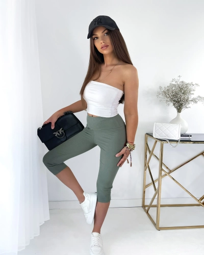 Royalfashion Zelené dámské cyklistické legíny