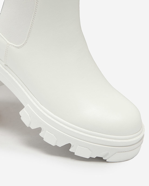 OUTLET Жіночі високі черевики білого кольору Vyvieva- Взуття