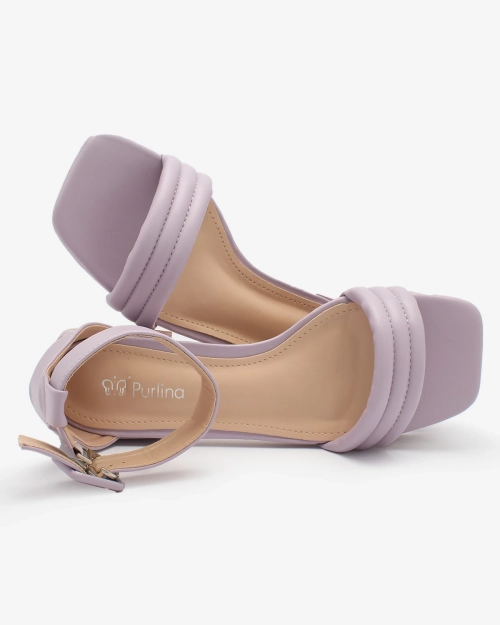 Фіолетові босоніжки Royalfashion Laylin на низьких підборах