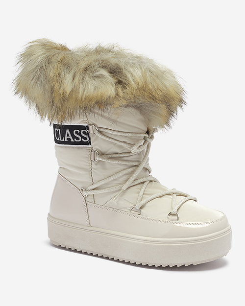 Бежеві жіночі напівчеревики на хутрі Lilitsa- Взуття