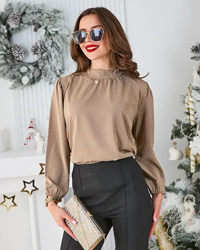 Royalfashion Жіноча сорочка з стразами