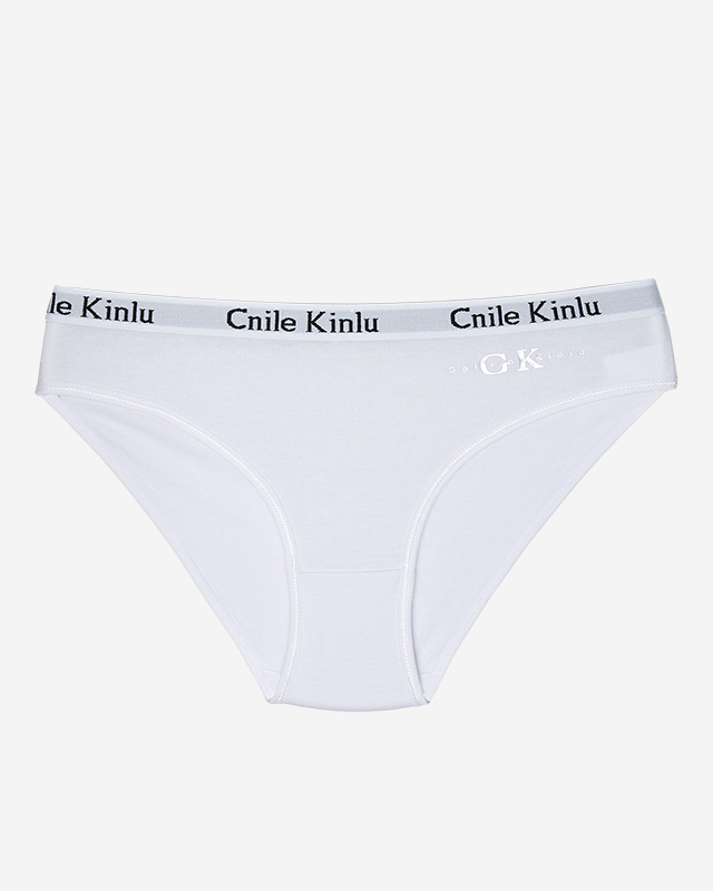 Dámské bílé bavlněné kalhotky se sportovní gumou - Spodní prádlo