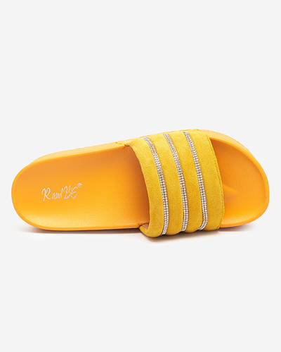 Жовті жіночі шльопанці на платформі Sunavi