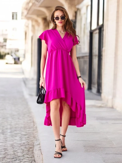 Royalfashion Dámské midi šaty s asymetrickým lemem