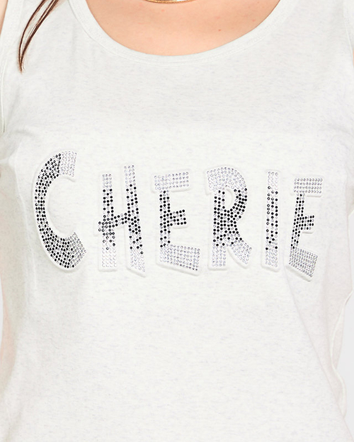 Світло-сірий жіночий топ з написом