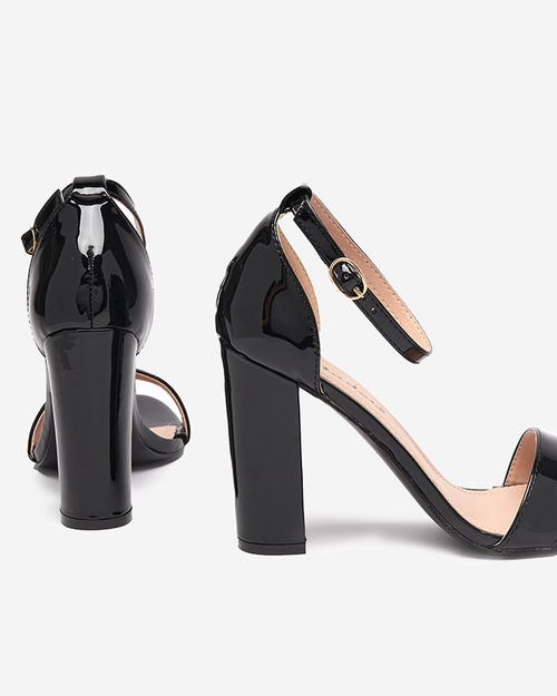 Чорні жіночі босоніжки на високій стійкі Rosdoo- Взуття