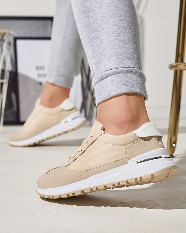 Dámská béžová šněrovací sportovní obuv Sweri - Obuv