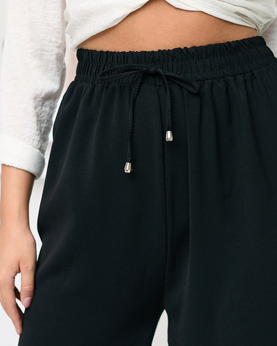 Чорні жіночі широкі штани палаццо. Одяг