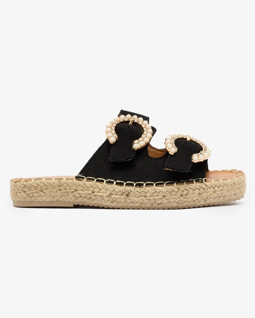 Шльопанці Royalfashion Чорні жіночі з орнаментом Ledude