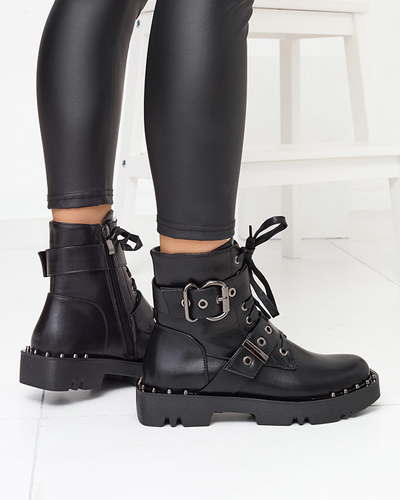 Чоботи жіночі чорні утеплені з орнаментом Erita - Взуття