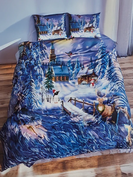 Royalfashion Vánoční ložní prádlo 160x200 sada 3-DÍLNÁ