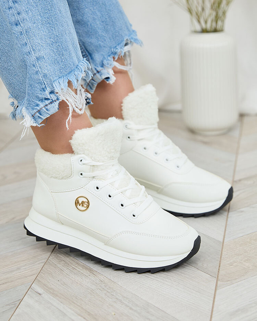 Royalfashion Жіночі утеплені спортивні черевики білого кольору Cerrto
