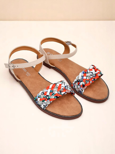 Royalfashion Dámské sandály na ploché podrážce ColorStrap