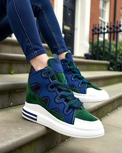 Royalfashion Vysoké sportovní boty pro ženy s skrytým klínem Oblaffi