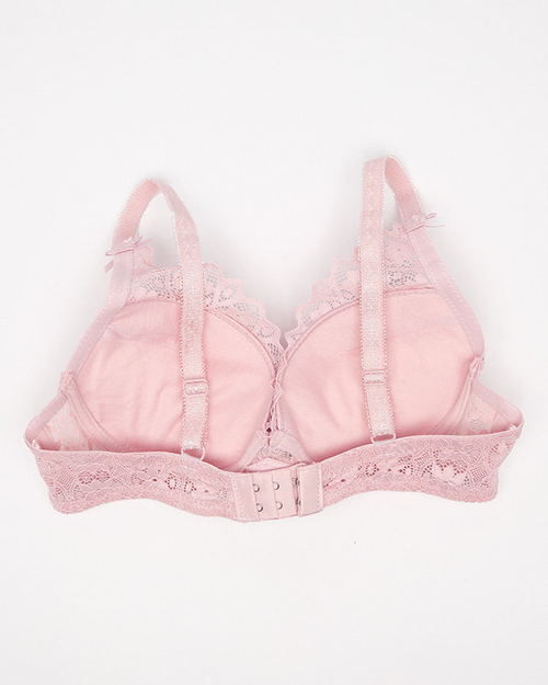 Жіночий рожевий бюстгальтер пуш-ап з мереживом - Нижня білизна