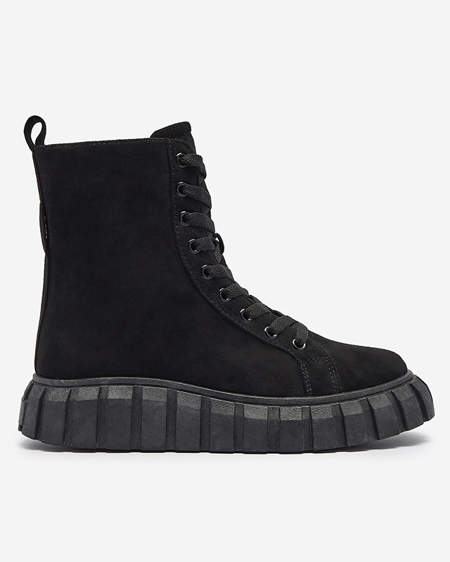 Černé dámské kozačky z ekokůže Alolu- Obuv