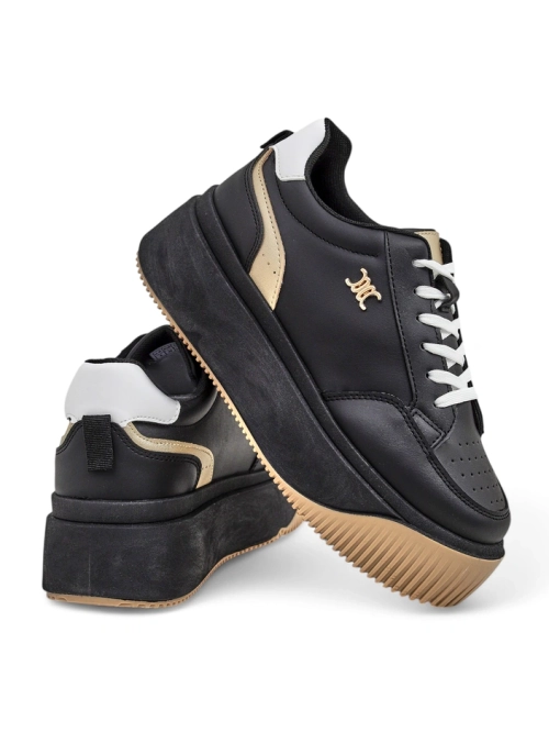 Жіночі снікерси Hypatia Nero з екологічної шкіри на платформі 5 см