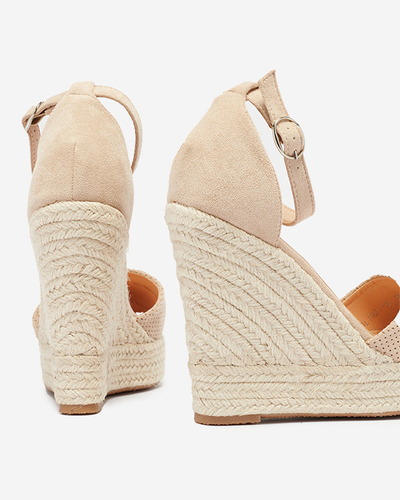 Royalfashion Бежеві жіночі босоніжки Meylasi на платформі