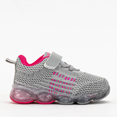 Šedé dětské sportovní boty s růžovými prvky Dons - Footwear
