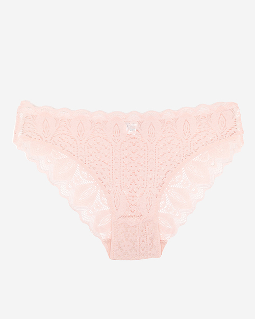 Пудрові мереживні трусики жіночі, труси - Нижня білизна