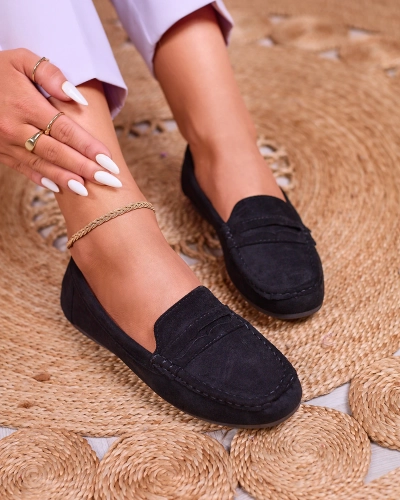 Royalfashion Жіночі мокасини з екозамші чорного кольору Ziffig