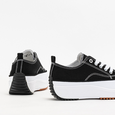 Чорні жіночі кеди на платформі Trenicso