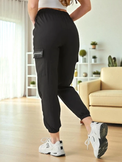 Pantaloni Elenna Sportovní Dlouhé Černé s Kapsou