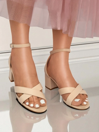 Royalfashion Dámské sandály s nízkým blokovým podpatkem Eleganza Strap