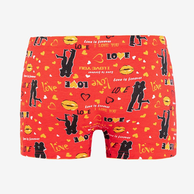 Pánské červené potištěné boxerky - spodní prádlo