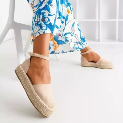 OUTLET Béžové dámské espadrilky na platformě Maritel - Boty